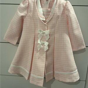 Pink Houndstooth Dress with Bows